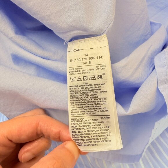 NWT GAP Blue & White Stripe Tiered Midi Cotton Skirt Lined with Pockets 14 - Picture 10 of 14